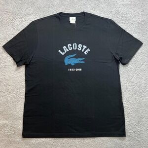 Lacoste Logo T-Shirt 100% Cotton Short Sleeve Black Men's US Size‎ 3XL VTG NWT